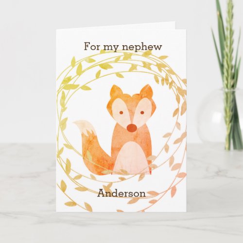 Fox Birthday Nephew Card