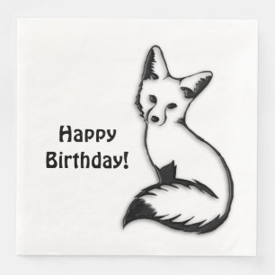 Fox Birthday Paper Dinner Napkins