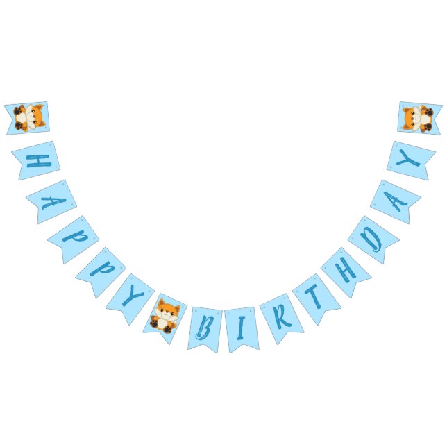Fox Birthday Party Bunting Flags (All)