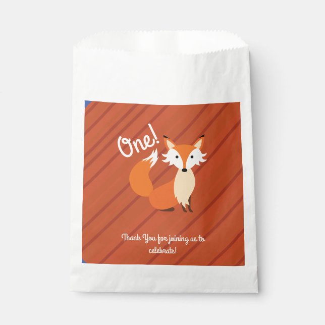 Fox Birthday Party Favor Bag (Front)