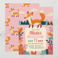 Fox Birthday Party Forest Theme Woods Pink Girl