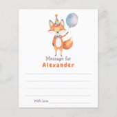 Fox Birthday time capsule message (Front)