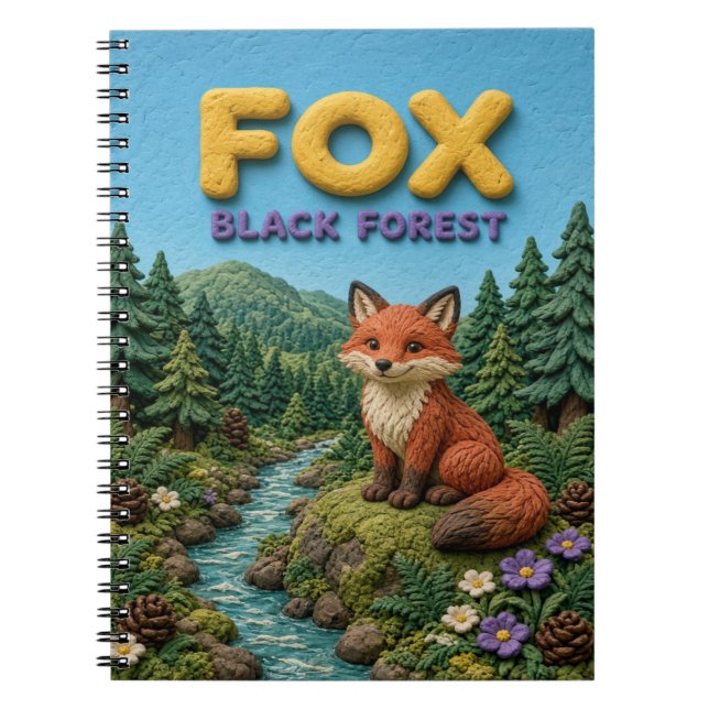 Fox Black Forest Modern KlayKoo Notebook (Front)