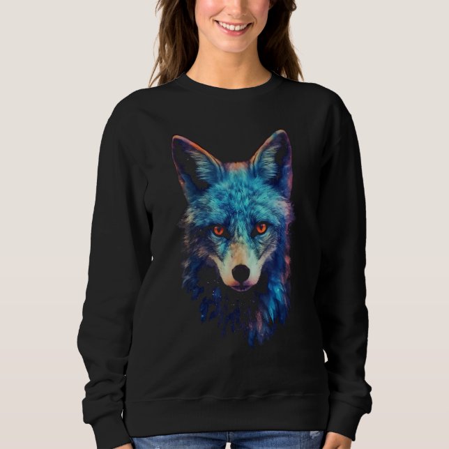Fox Blue  Animal  Fox Sweatshirt (Front)