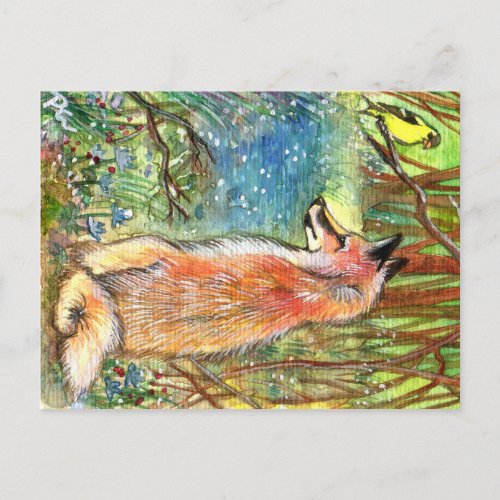Fox By The Ravine Postcard