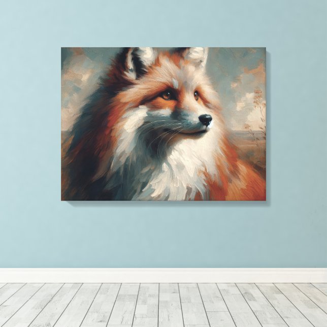 fox canvas print (Insitu(Wood Floor))