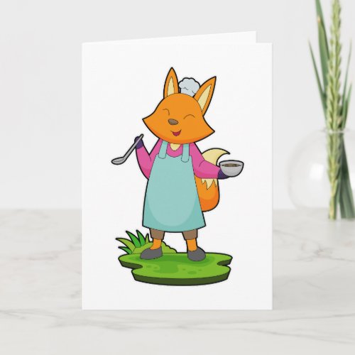 Fox Chef Bowl Cooking spoon Card