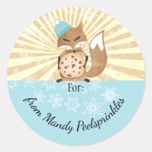 Fox Christmas cookie from the kitchen of food Classic Round Sticker