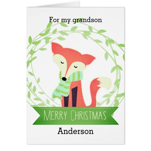 Fox Christmas Grandson Cards (Front)