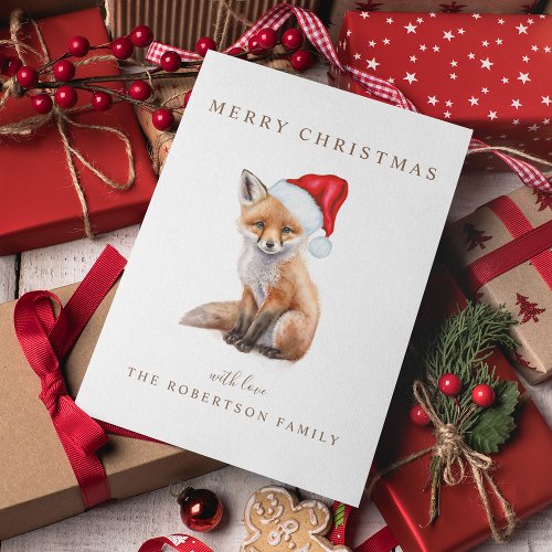 Fox Christmas Greeting Holiday Card