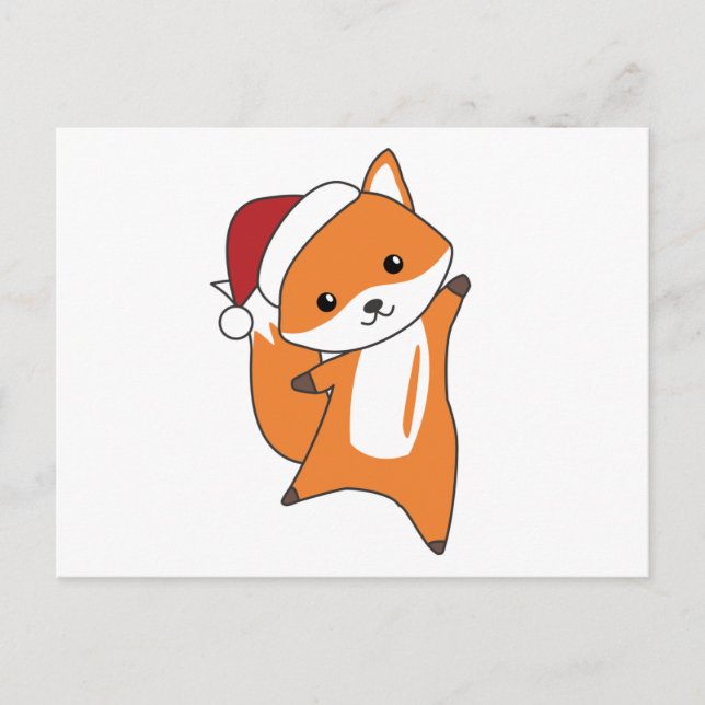 Fox Christmas Snow Winter Animals Foxes Postcard (Front)