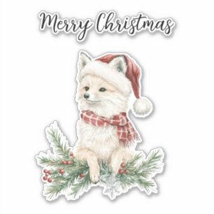 Fox Christmas Sticker
