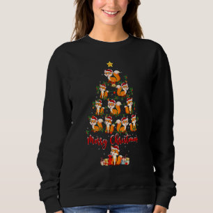 Fox Christmas Tree Lights Santa Fox Xmas Sweatshirt