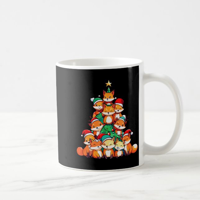 Fox Christmas Tree Xmas Girls Boys Funny Santa  Coffee Mug (Right)