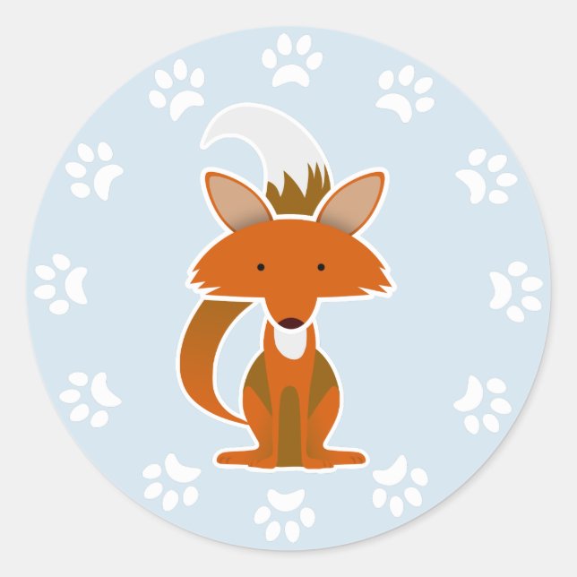 Fox Classic Round Sticker (Front)