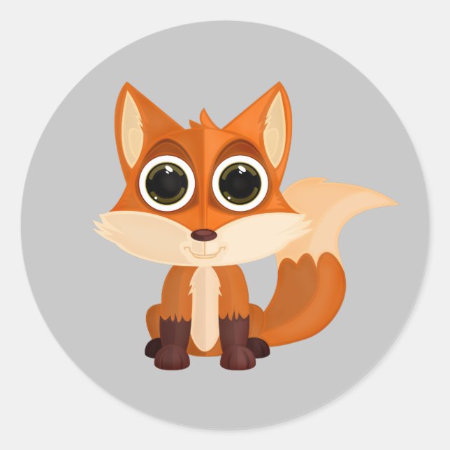 Fox  classic round sticker (Front)