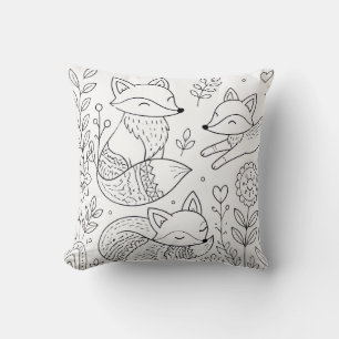 Fox Coloring Book Pillow