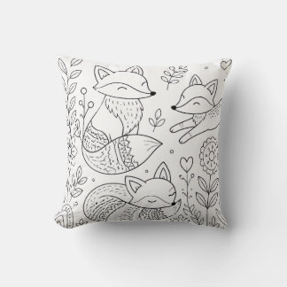 Fox Coloring Book Pillow