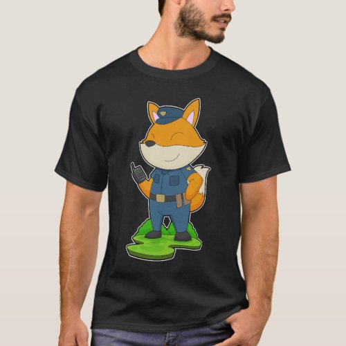 Fox Cop Microphone Police T_Shirt