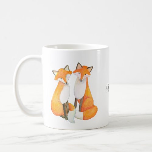 Fox Couple cute foxy red fox couple custom name Coffee Mug
