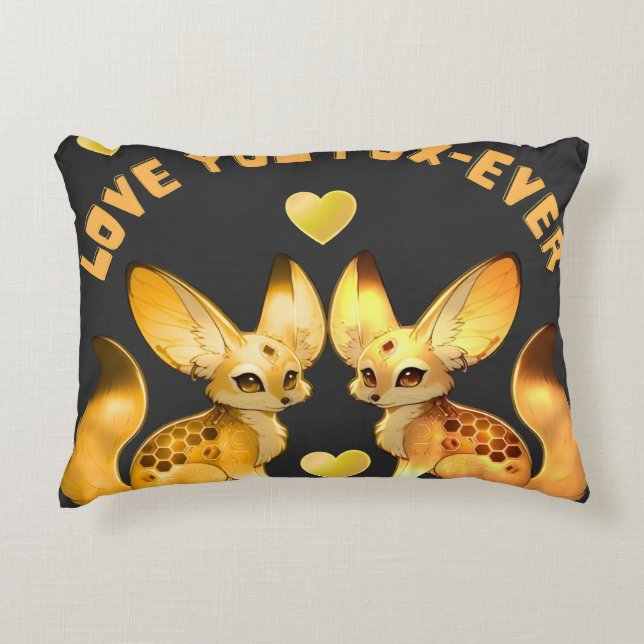  Fox Couple Valentine Art Accent Pillow (Front)