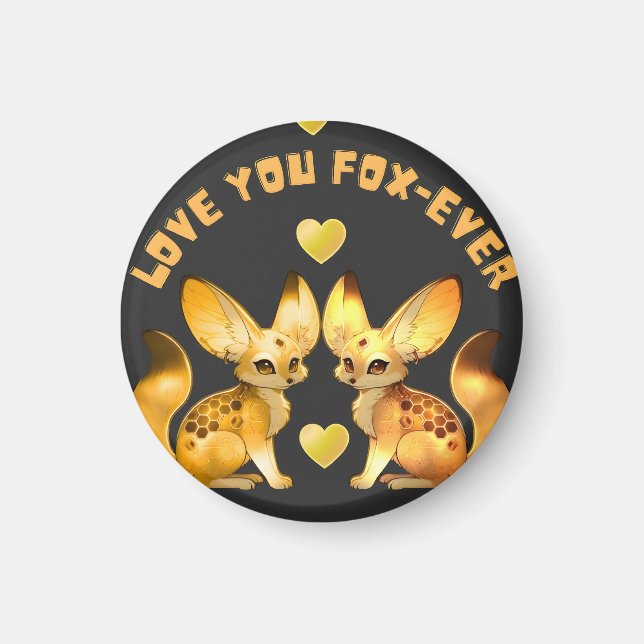  Fox Couple Valentine Art Magnet (Front)