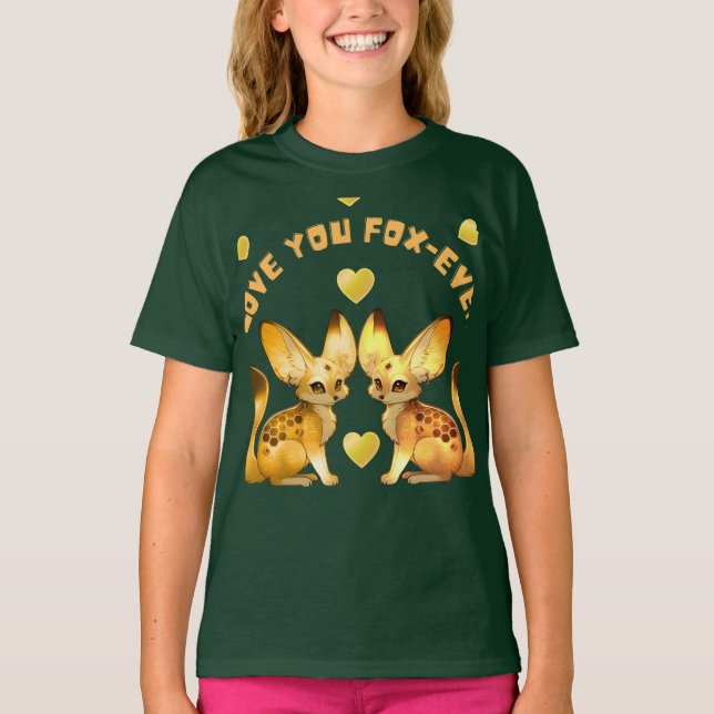  Fox Couple Valentine Art T-Shirt (Front)