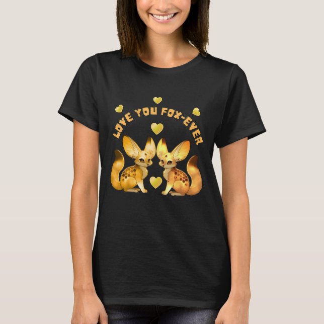  Fox Couple Valentine Art T-Shirt (Front)