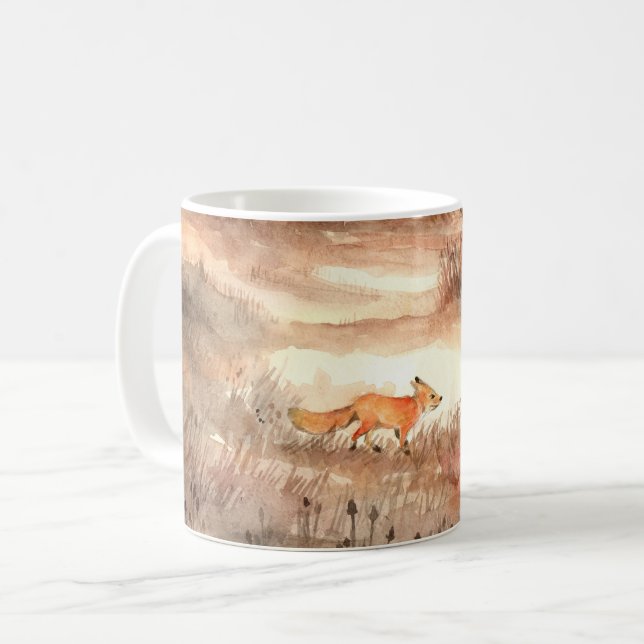 Fox Crossing the Field Coffee Mug (Front Left)