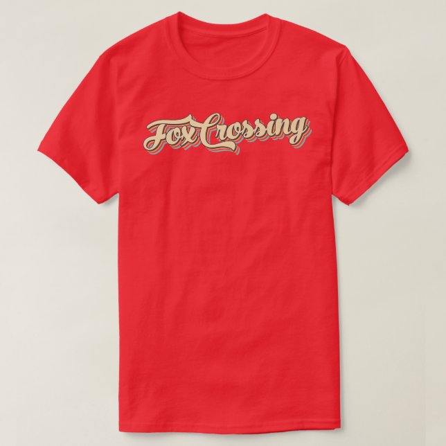Fox Crossing TShirt Retro Art Baseball Font Vintag (Design Front)