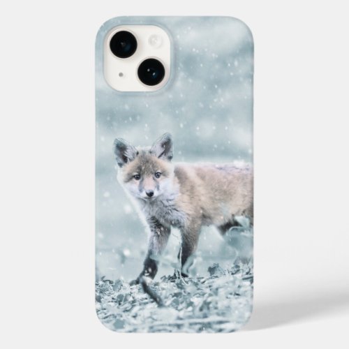 Fox Cub in the Snow Case_Mate iPhone 14 Case