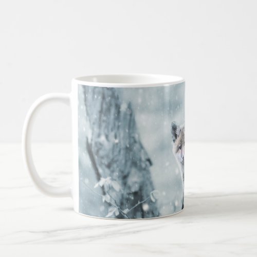 Fox Cub in the Snow Coffee Mug