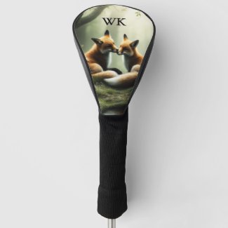 Fox Cuddle in Misty Forest Initial
