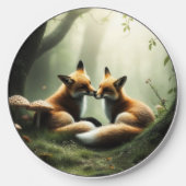 Fox Cuddle in Misty Forest Wireless Charger (Front)