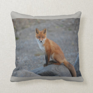 fox cushion, fox throw pillow, fox gift throw pillow