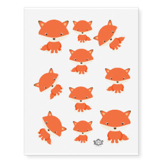 fox, cute adoreable childrens temporary tattoos