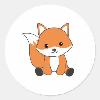 Fox Cute Forest Animal Foxes Red Fox Classic Round Sticker