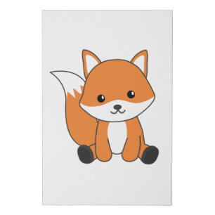 Fox Cute Forest Animal Foxes Red Fox Faux Canvas Print
