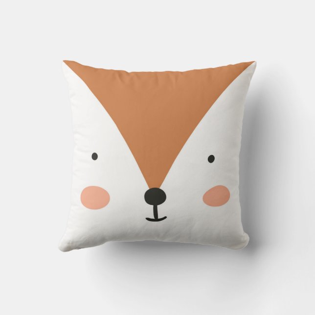 Fox Cute Green nursery Baby Room Throw Pillow (Back)