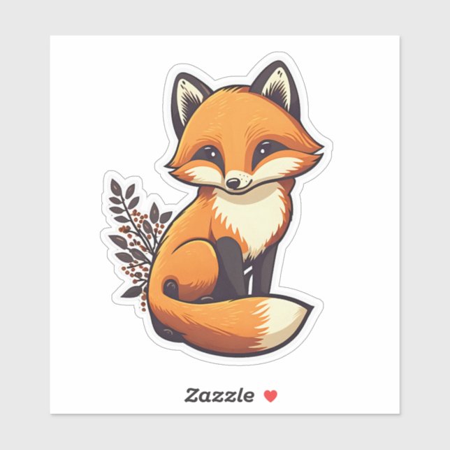 Fox cute little animal sticker (Sheet)