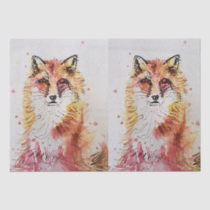 Fox Cute Red Watercolor Painting Art Tissue Tissue Paper