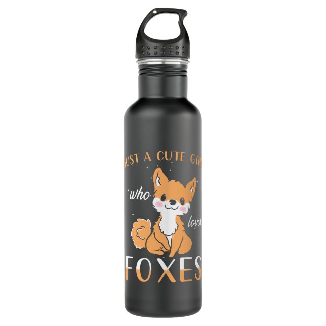 Fox Cute Stainless Steel Water Bottle (Front)