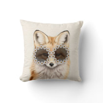 Fox Daisy Sunglasses Woodland Nursery Throw Pillow