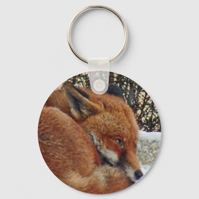 Fox day dreaming keychain (Front)