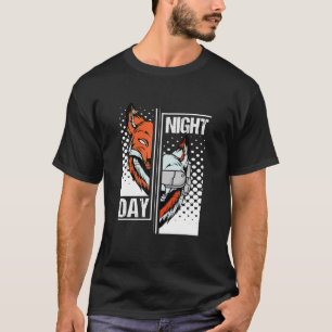 Fox Day Night Gaming I Headset Animal Fox Gamer Wi T-Shirt