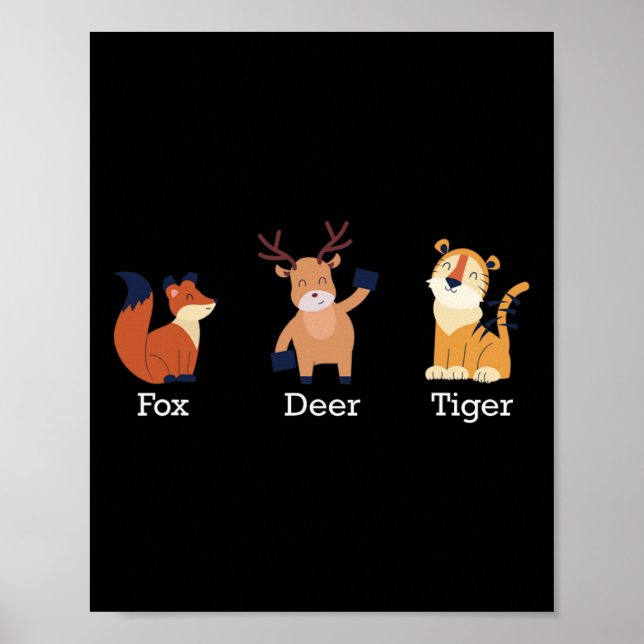 Fox Deer Tiger Animals Subtle Anti Trump 1  Poster (Front)