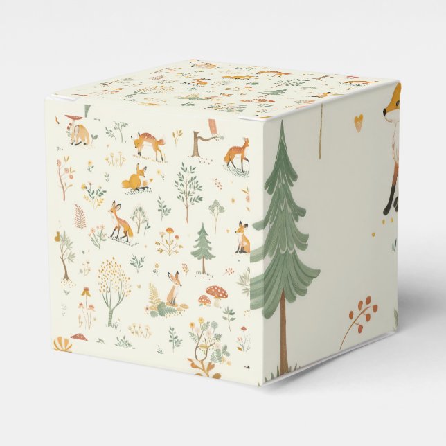 "Fox Delight Gift Box" Favor Boxes (Front Side)
