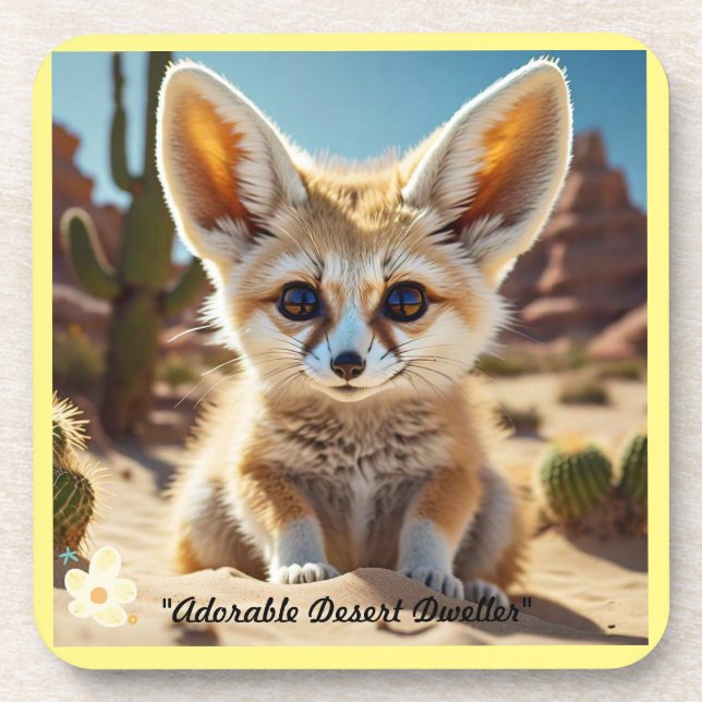 "Fox Desert Treasure" Beverage Coaster (Front)