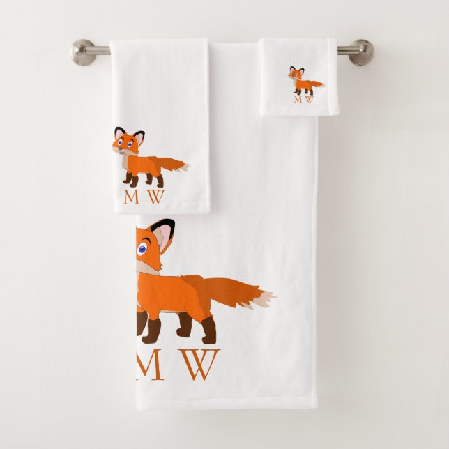 Fox Design Monogrammed Bath Towel Set (Insitu)