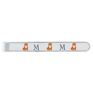 Fox Design Monogrammed Silver Finish Tie Bar